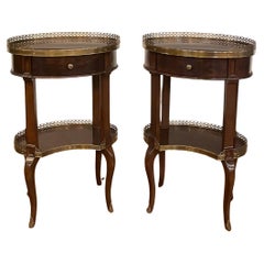 Pair of Kidney Shaped Mahogany Lamp Tables by Leighton Hall - Showroom Samples