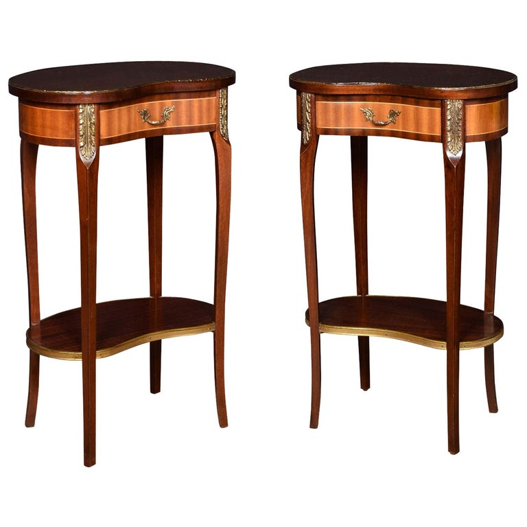 Pair of Kidney Shaped Side Tables at 1stDibs