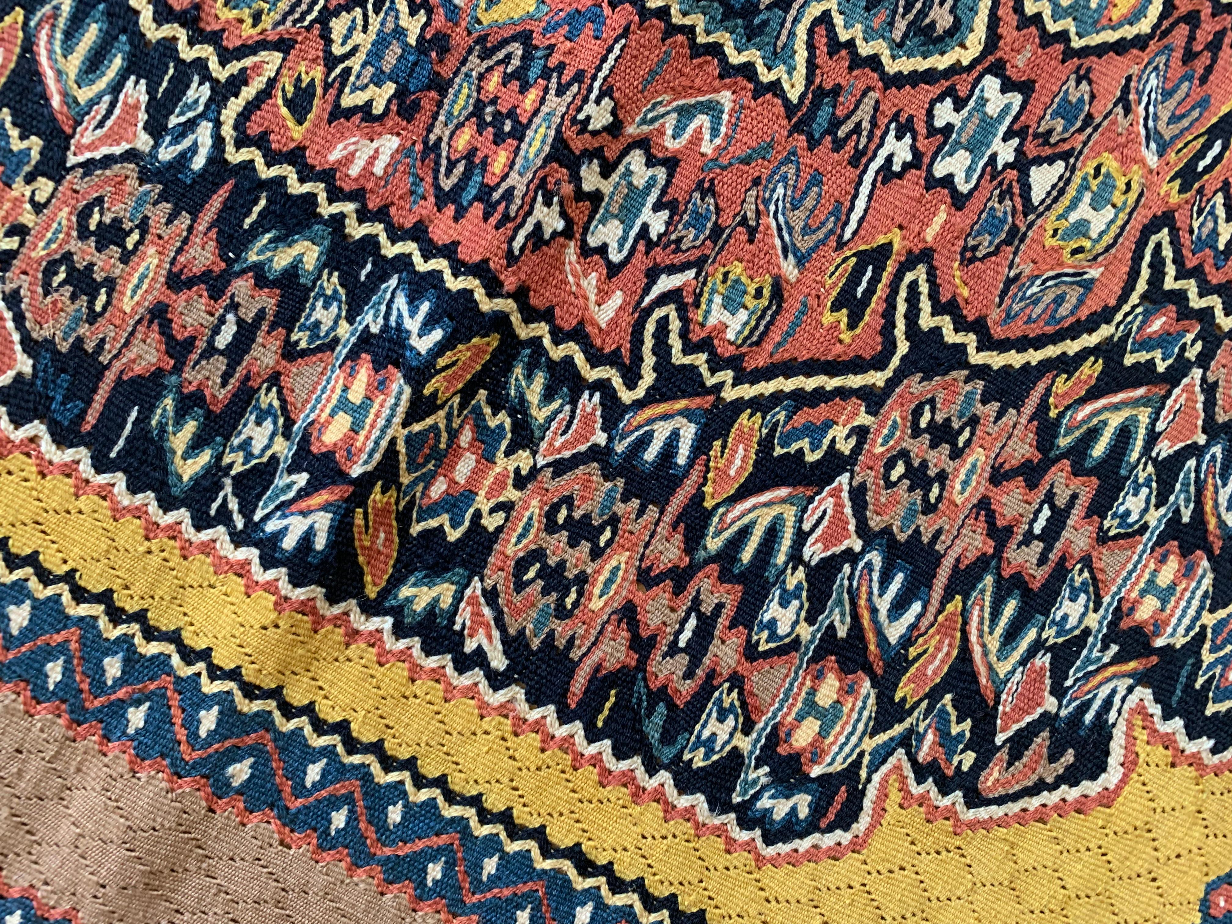 Pair of Kilim Rugs Traditional Carpet Flatwoven Yellow Silk/Wool Rugs In New Condition For Sale In Hampshire, GB