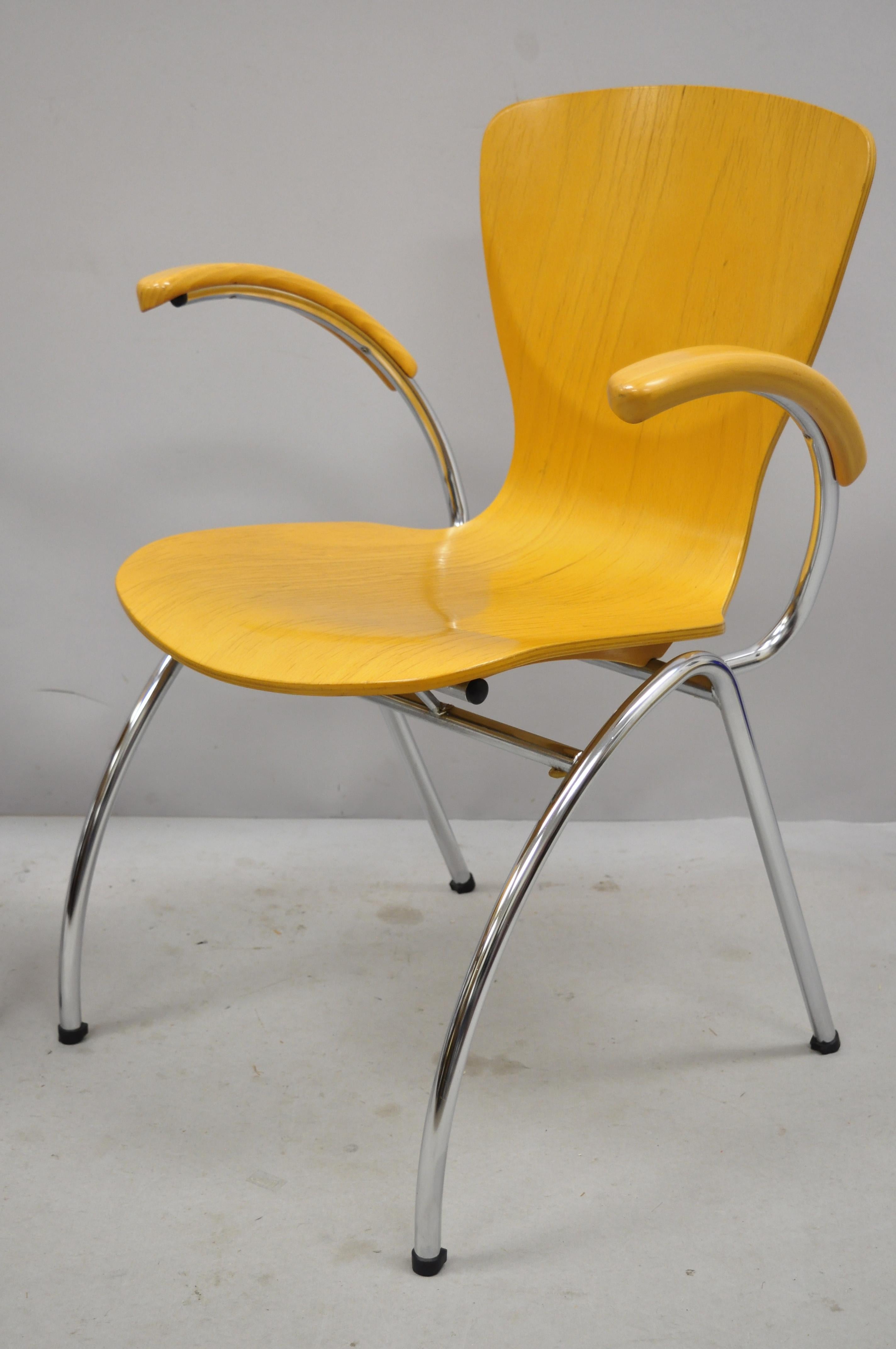 Mid-Century Modern Pair of Kimball Bingo Stacking Armchairs Midcentury Danish Modern Style
