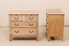 Pair of Kindel Bleached Wood Chests with Fluted Details