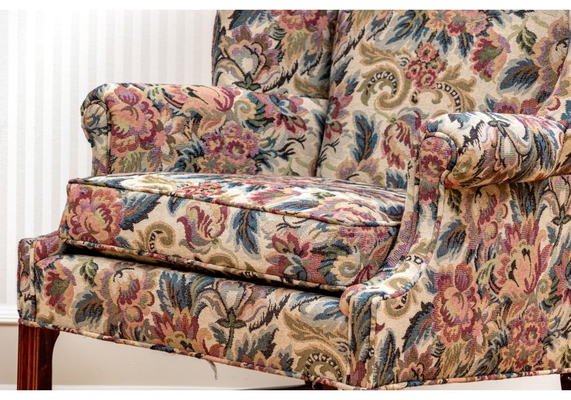 Other Pair Of Kindel Chippendale Style Upholstered Wing Chairs For Sale