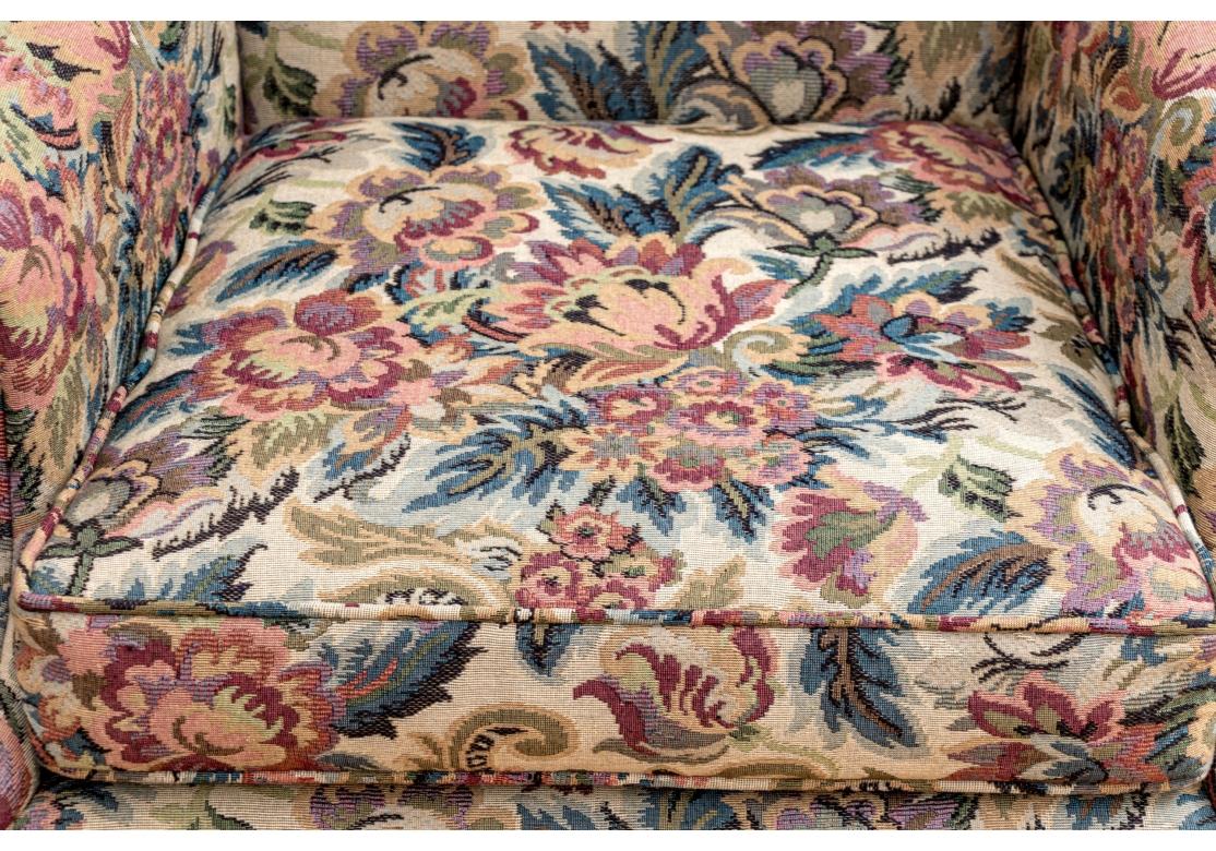 Pair Of Kindel Chippendale Style Upholstered Wing Chairs For Sale 1