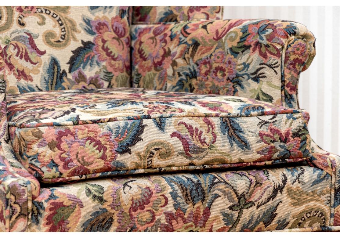 Pair Of Kindel Chippendale Style Upholstered Wing Chairs For Sale 3