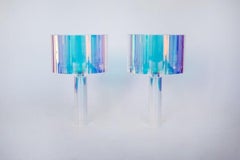 Paire de lampes de bureau aux couleurs cinétiques par Brajak Vitberg