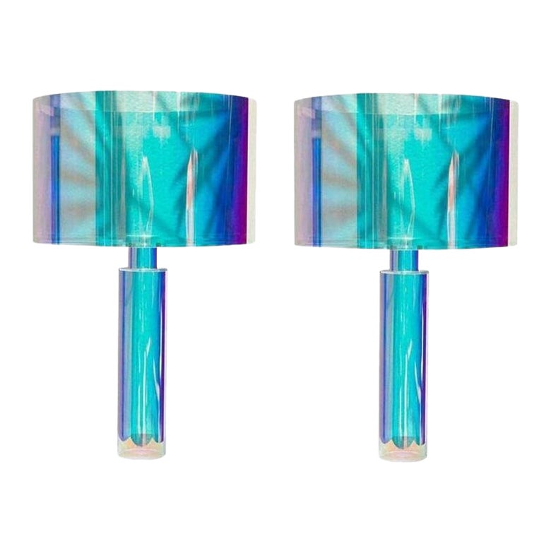 Pair of Kinetic Colors Table Lamps by Brajak Vitberg For Sale