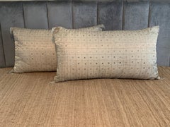 Pair of King Silver Beaded & Embroidered King Size Pillows from Luxe Bedding Set