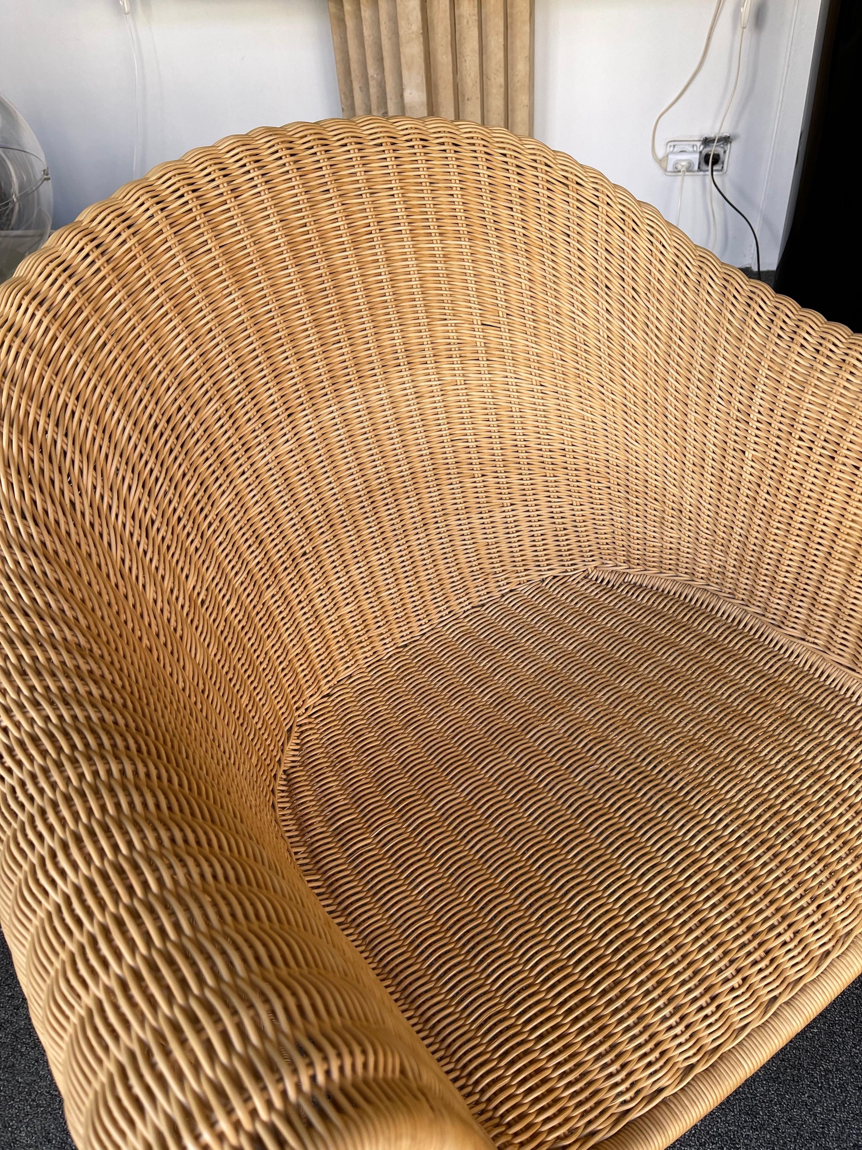 Pair of King Tubby Rattan Armchairs by Platt & Young for Driade, Italy, 1990s For Sale 4