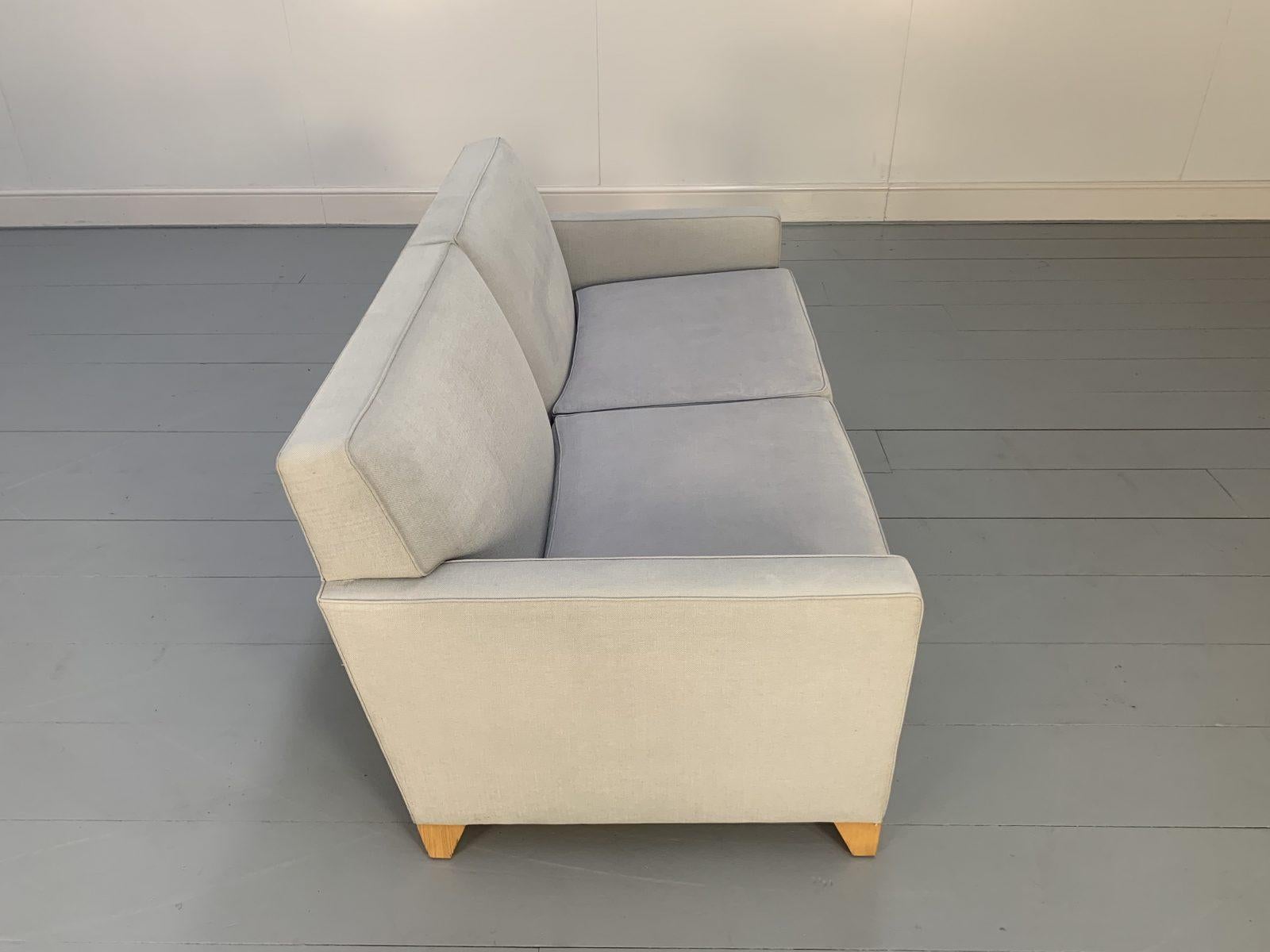 Pair of “Dallas” 2.5Seat Sofa in Pale Grey Fabric For Sale at
