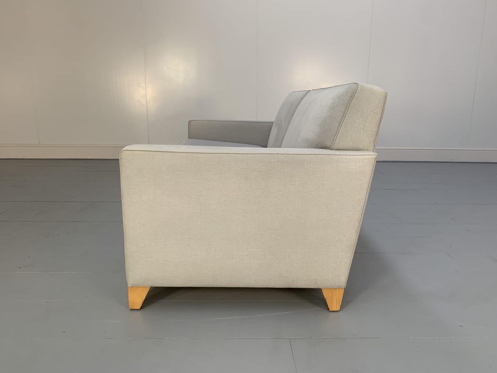 Pair of “Dallas” 2.5Seat Sofa in Pale Grey Fabric For Sale at
