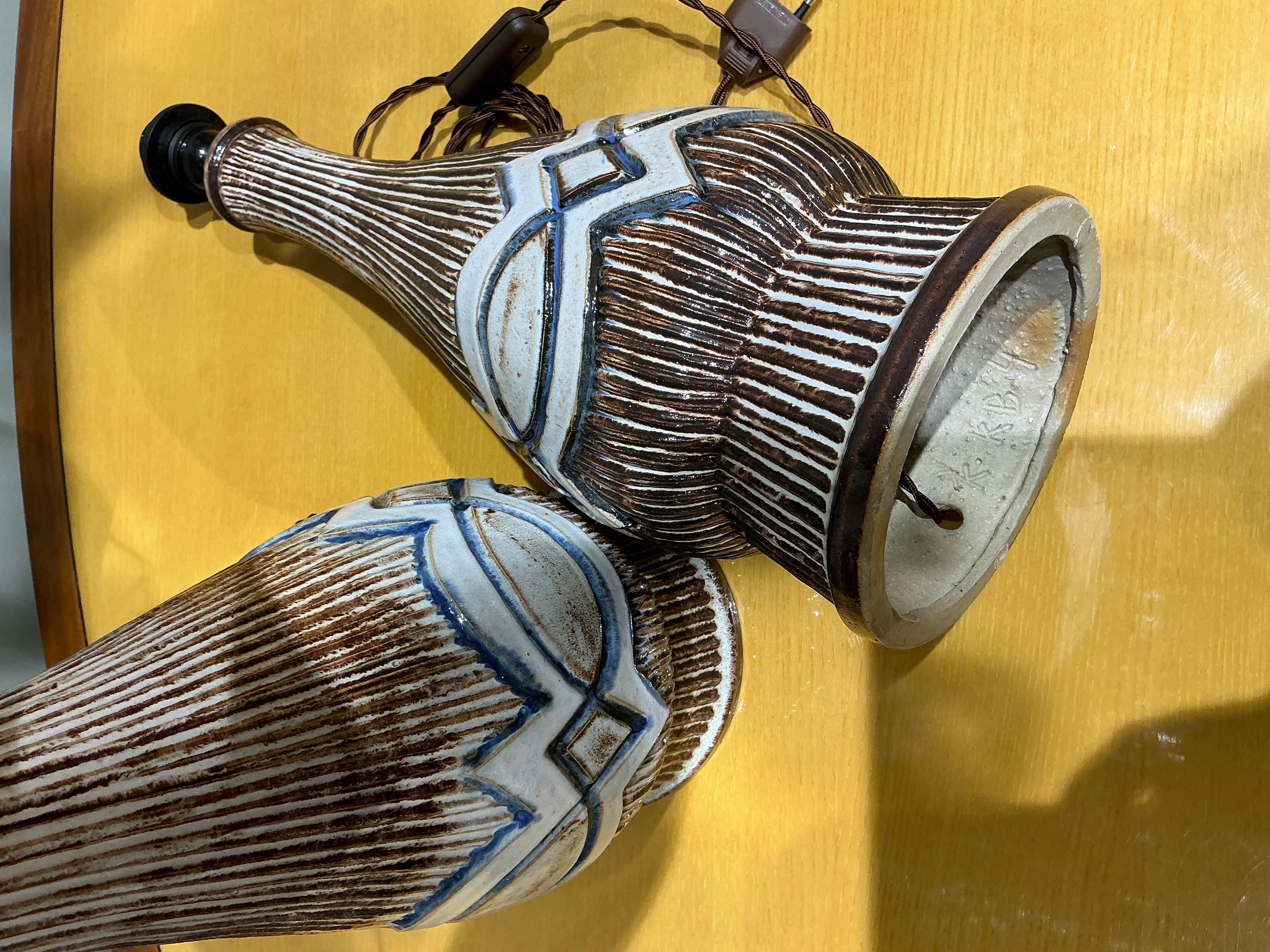 Paar Kingo Keramik-Lampen, Dänemark, 1970 (Moderne der Mitte des Jahrhunderts) im Angebot