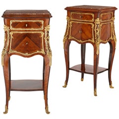 Pair of Wood and Gilt Bronze Bedside Cabinets