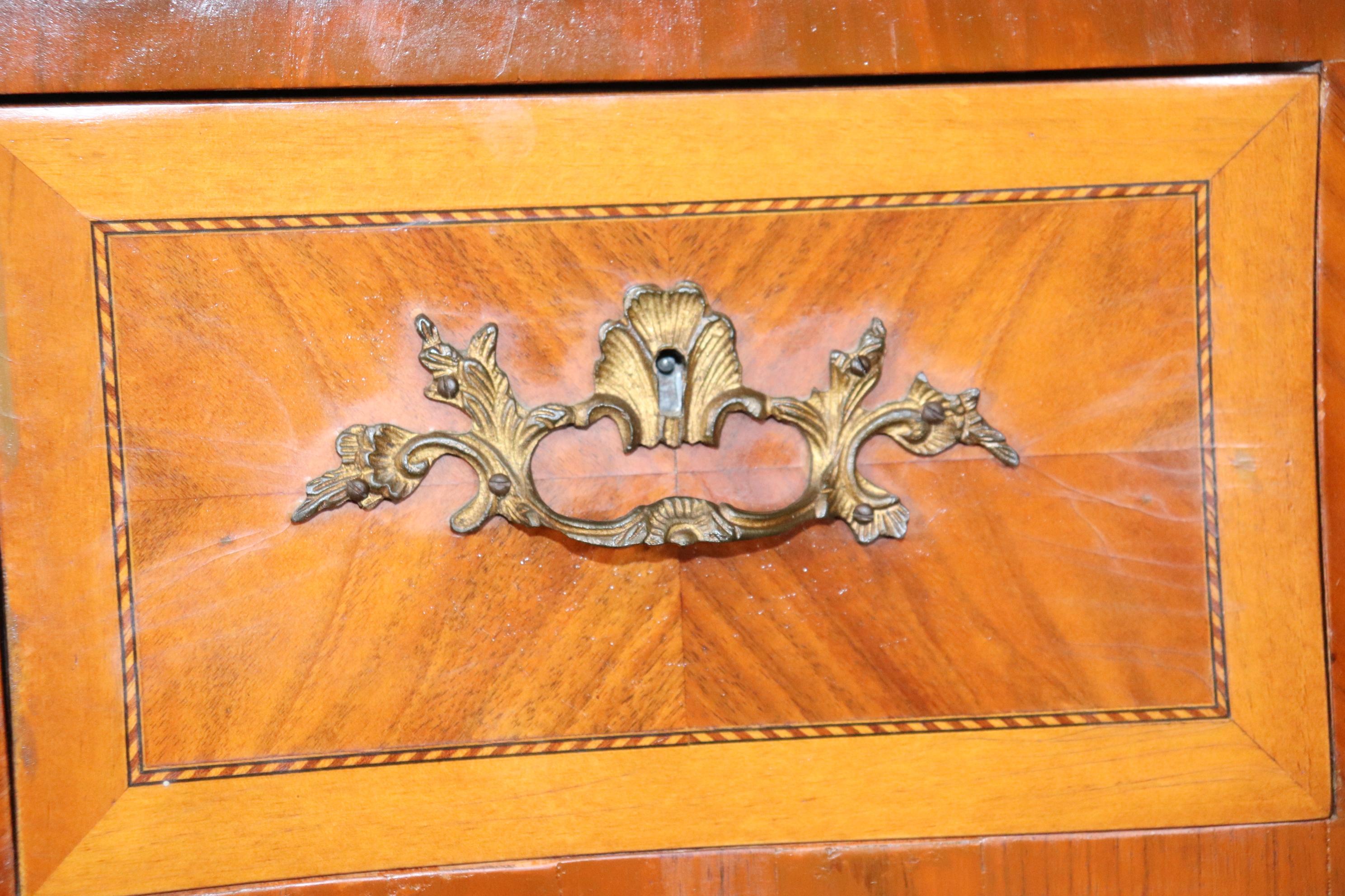 Pair of Kingwood and satinwood Marble Top French Louis XV Commodes  For Sale 9