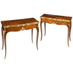 Pair of Kingwood Card Tables by G. Durand