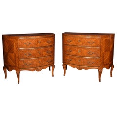 Pair of Kingwood Demilune Commodes