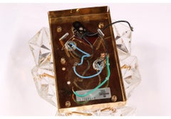 Pair of Kinkeldey Faceted Crystal and Brass Sconces