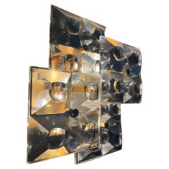 Pair of Kinkeldey Sconces Brass and press Crystal , Germany 1970s