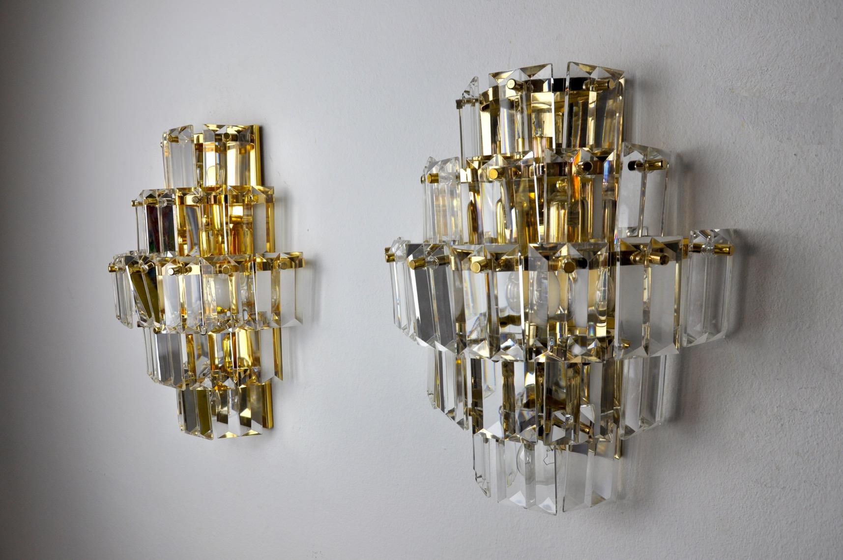 Pair of Kinkeldey sconces, Germany, 1970 In Good Condition For Sale In BARCELONA, ES