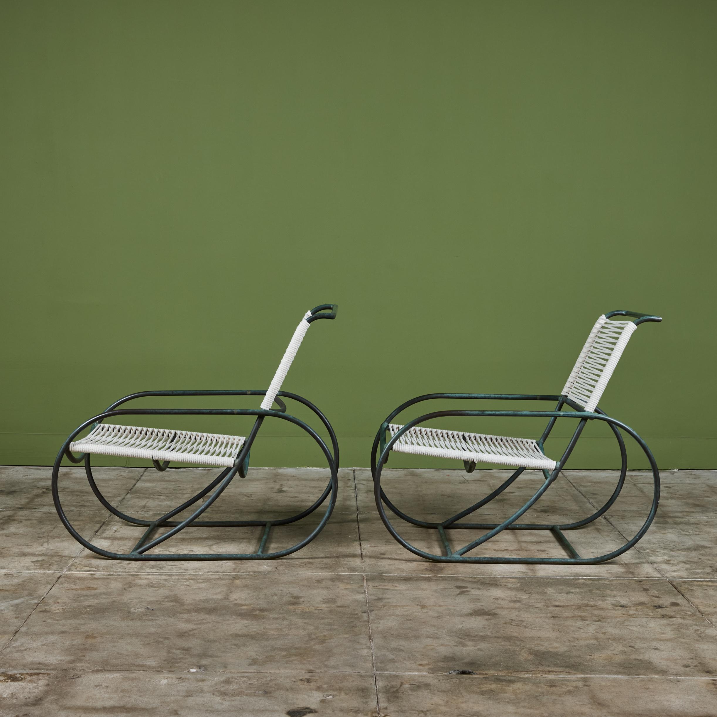 Paire de chaises longues de patio en bronze Kipp Stewart pour Terra Excellent état à Los Angeles, CA