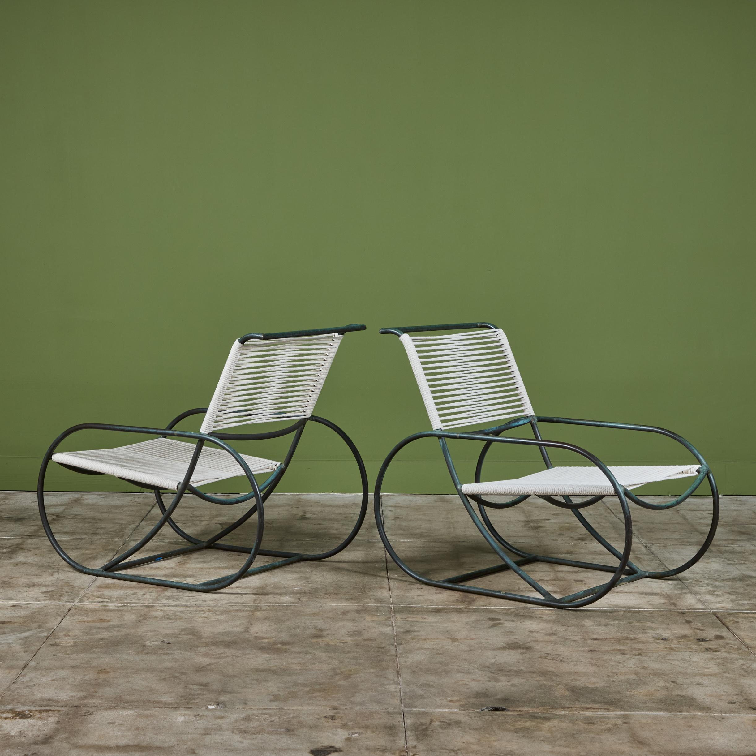Paire de chaises longues de patio en bronze Kipp Stewart pour Terra 1