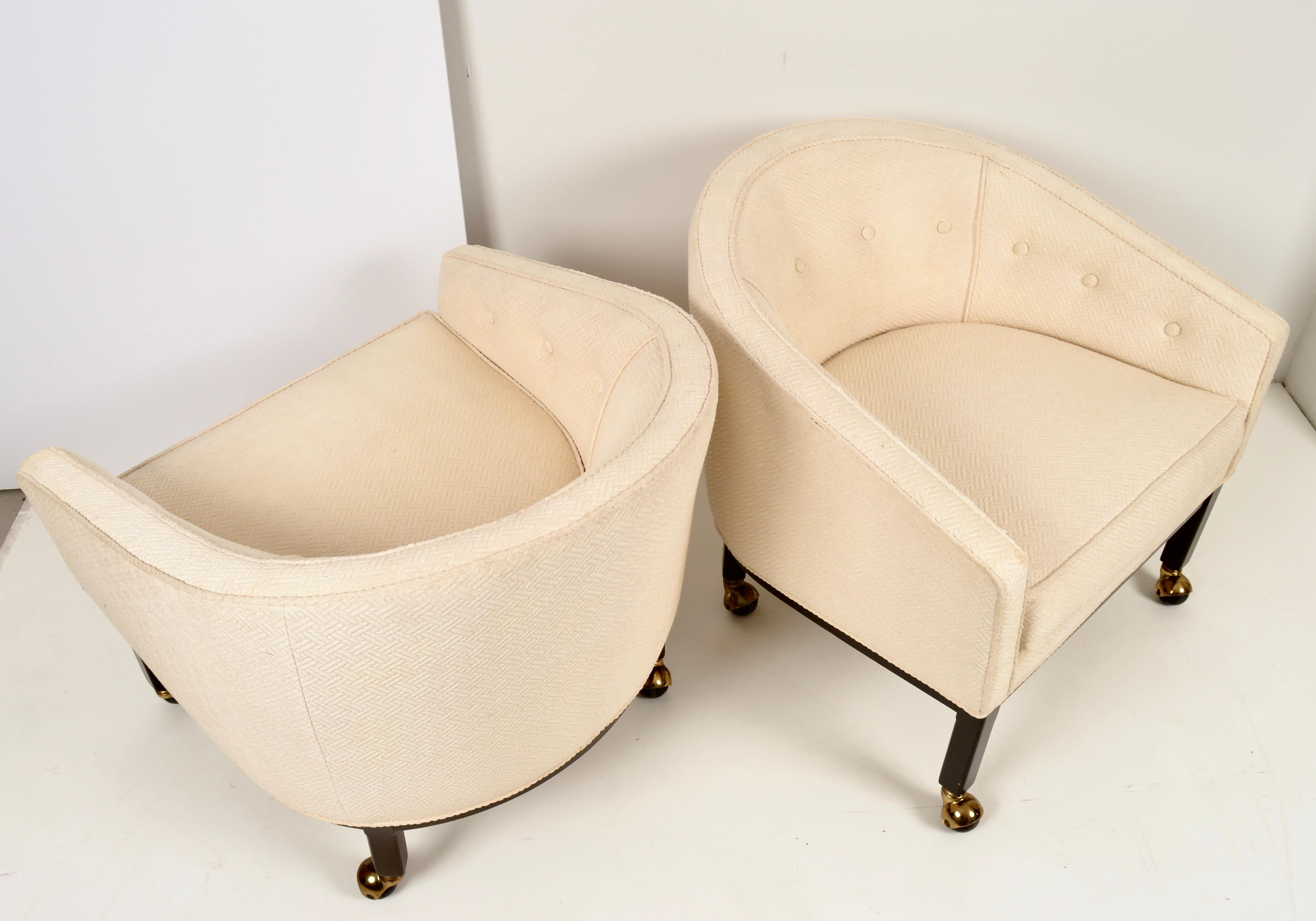 Mid-Century Modern Pair of Kipp Stewart for Directional Lounge Chairs For Sale
