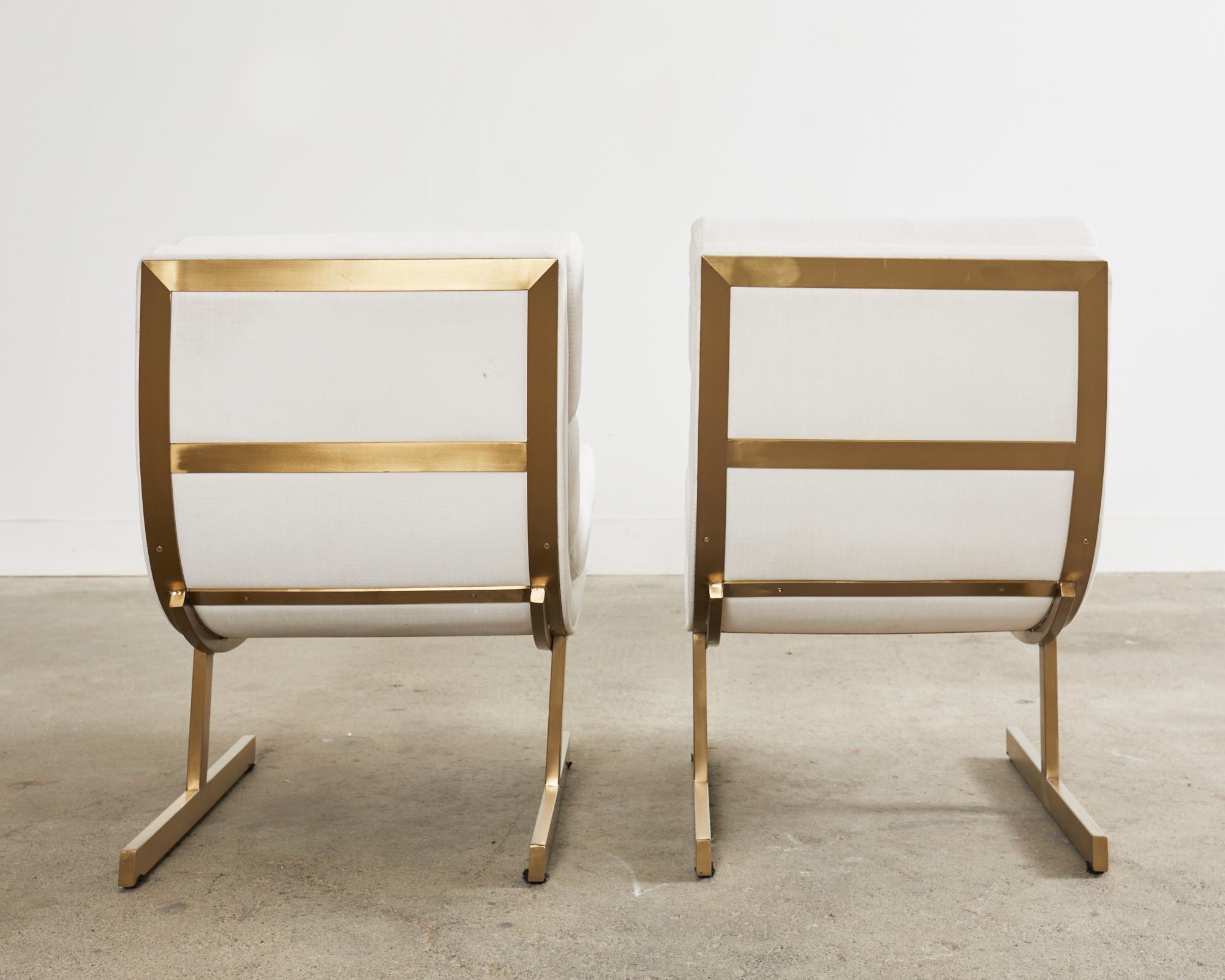 Paar Bronze-Loungesessel im Kipp Stewart-Stil aus Arc im Angebot 12