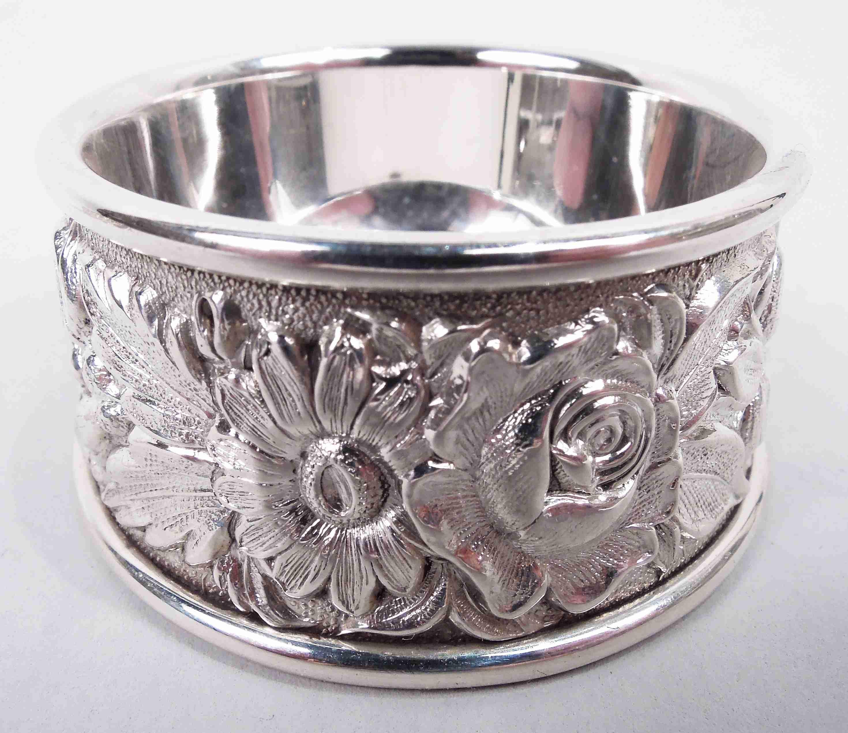 American Pair of Kirk Baltimore Repousse Sterling Silver Open Salts