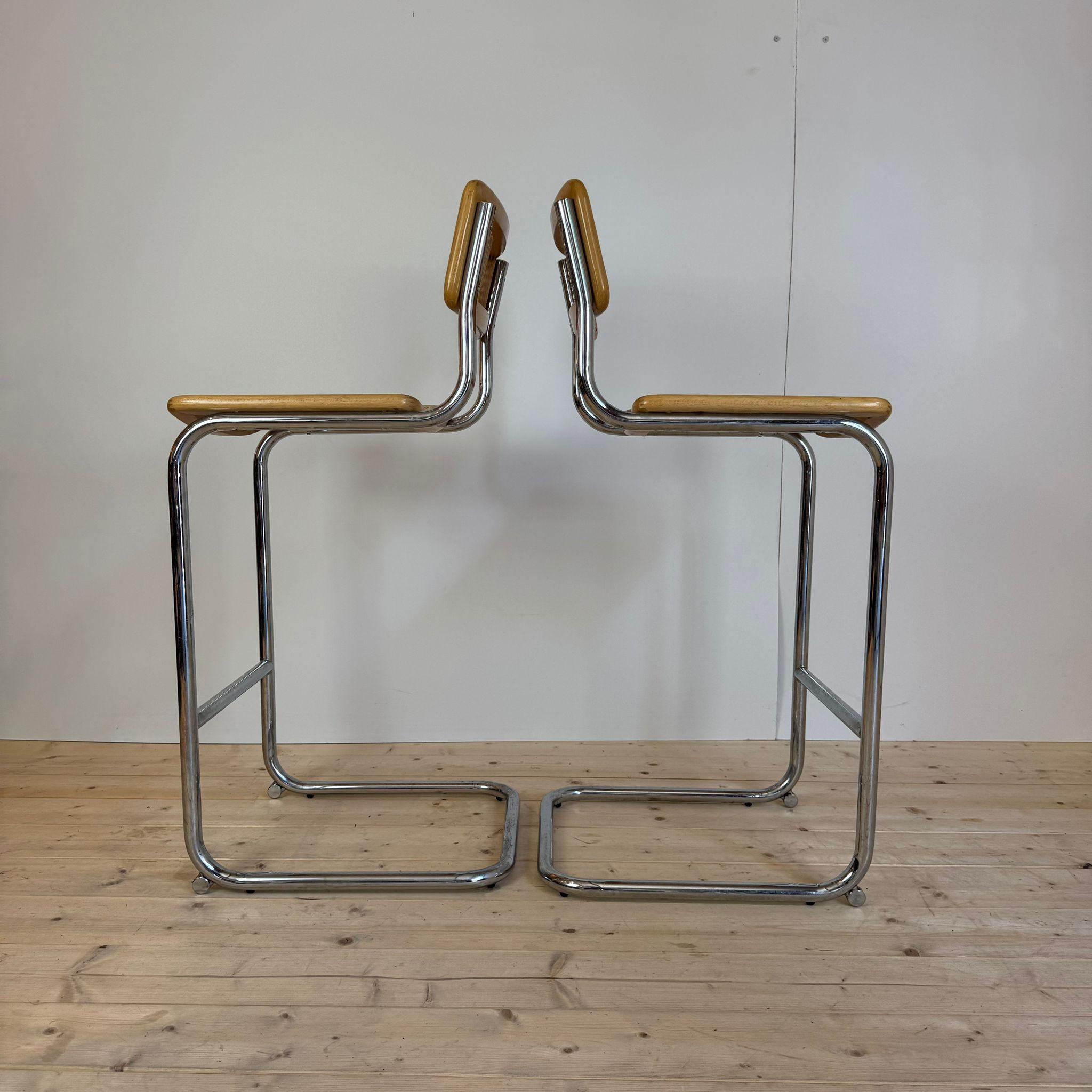 Paar Küchenhocker, Italien 1960 (Rattan) im Angebot