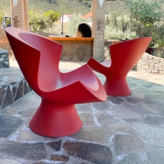 Pair of Kite Chairs Designed by Karim Rashid for Label Hot Pink Outdoor