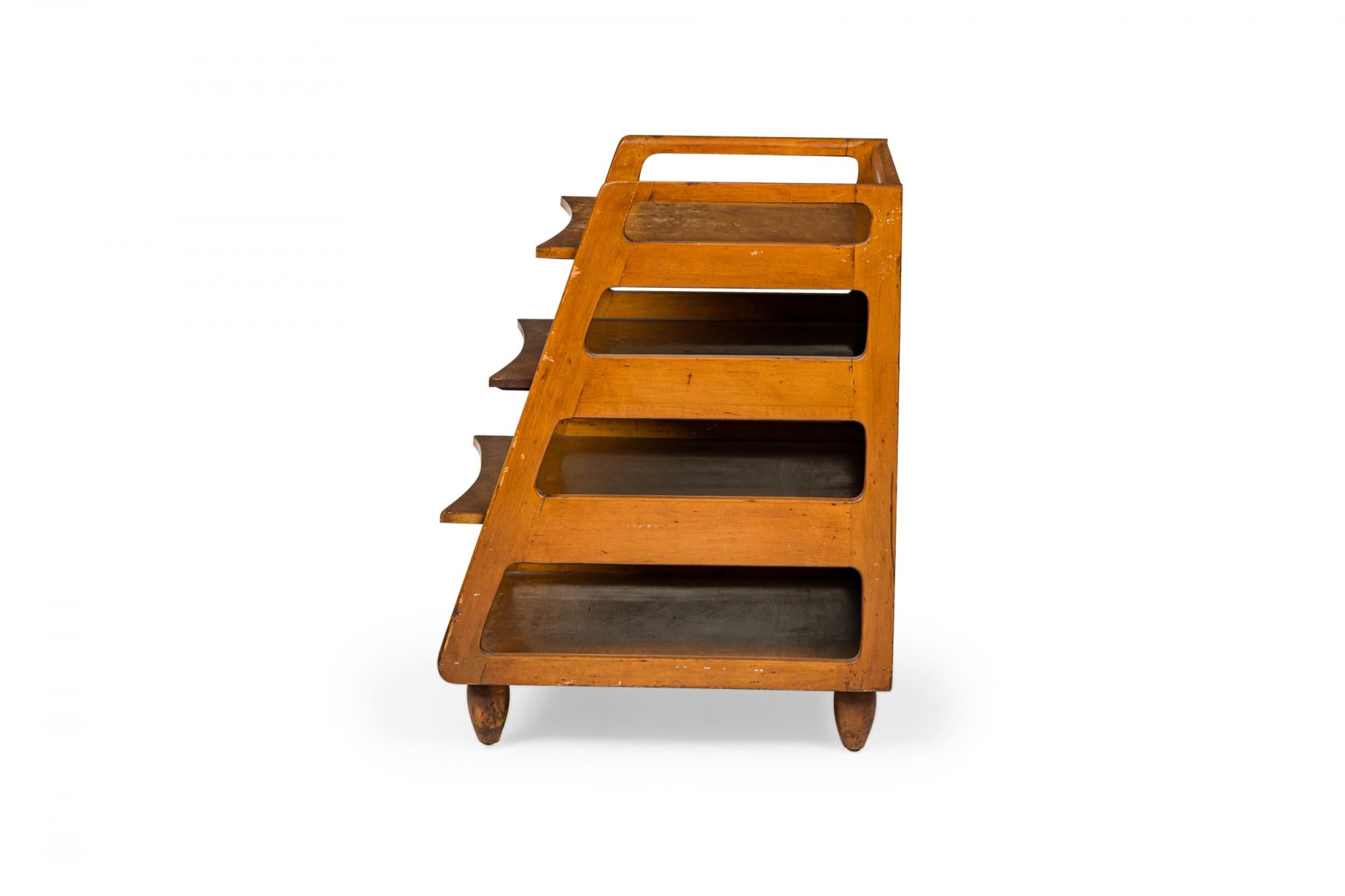 20th Century Pair of Kittinger American Mid-Century Wooden Four-Compartment Magazine Tables For Sale
