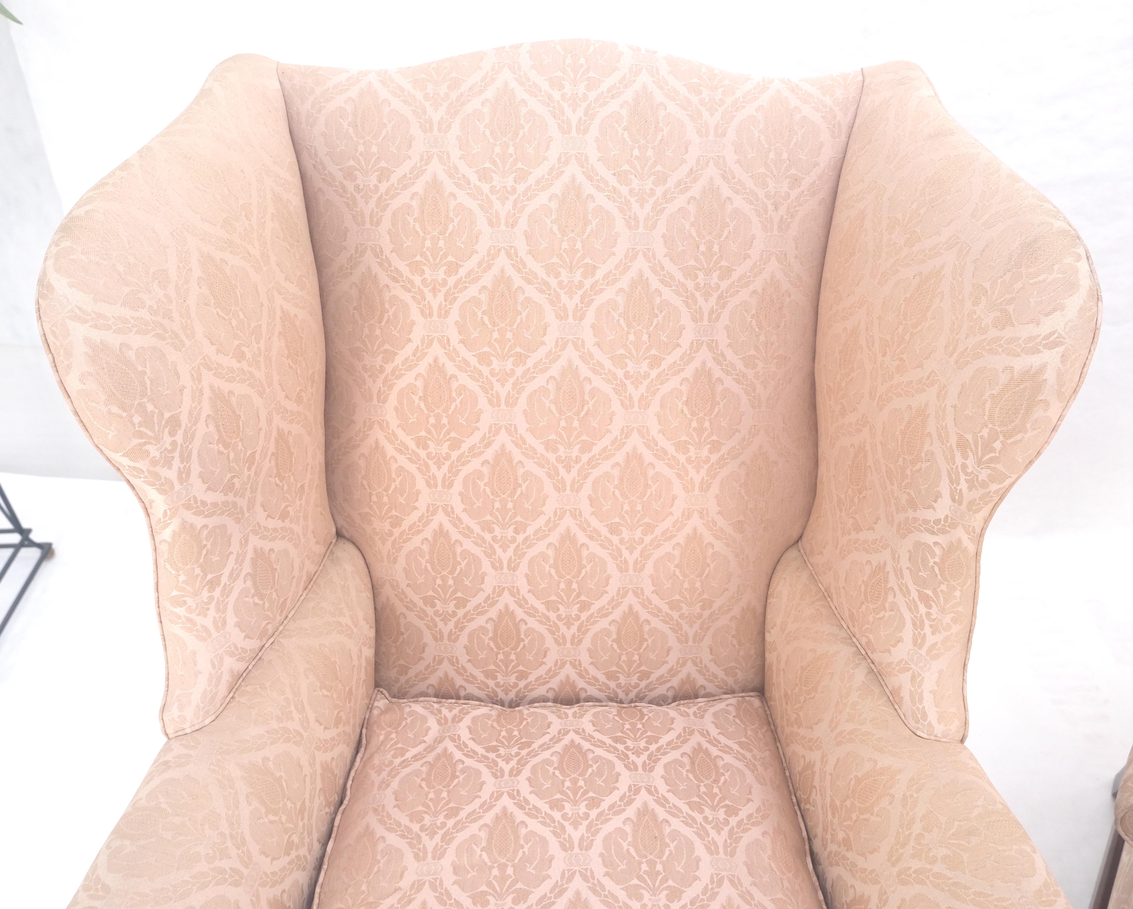 Pair of Kittinger Style Tall Wingback Chairs Mint Frames as is Upholstery For Sale 1