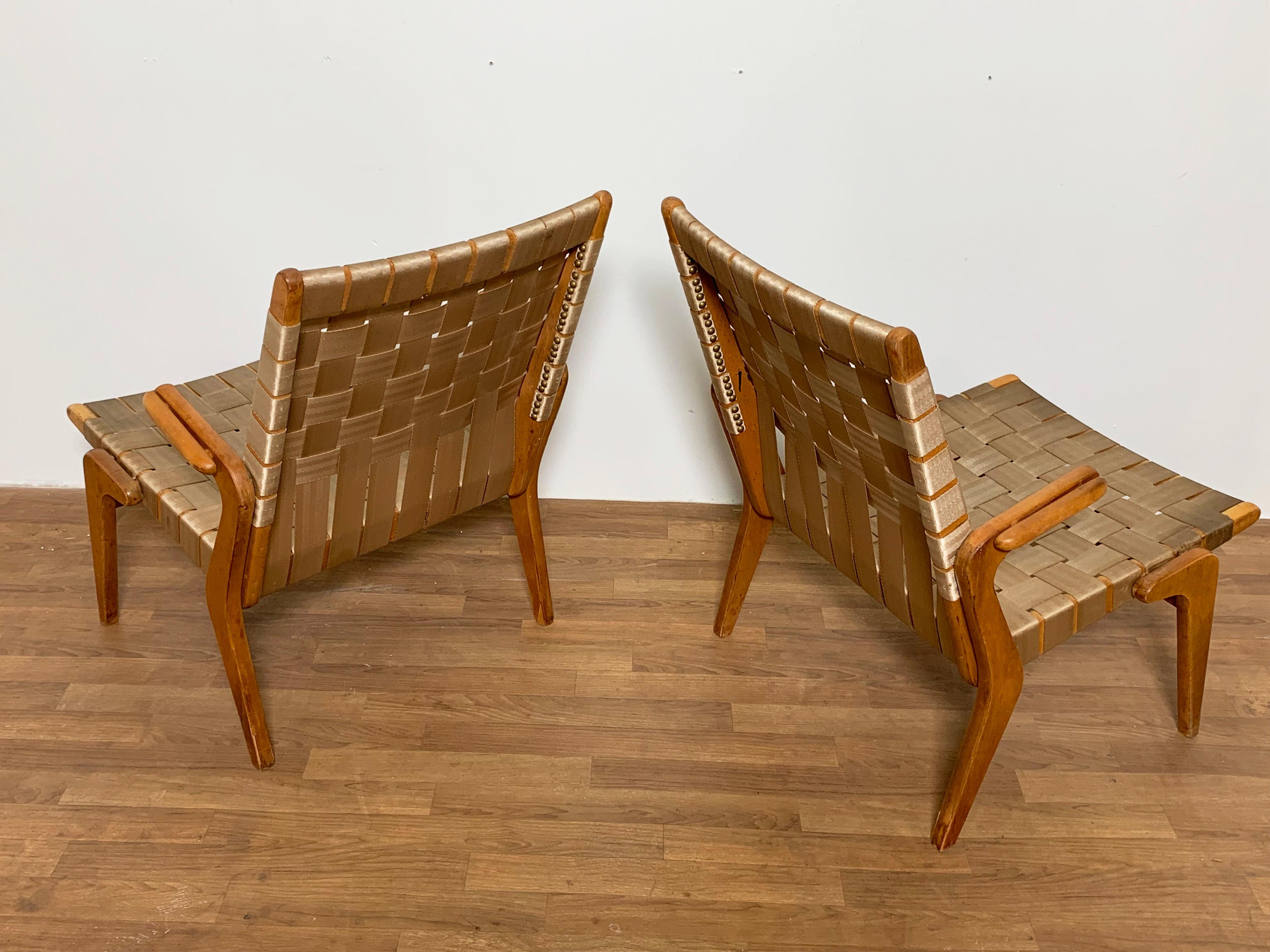 Pair of Klaus Grabe Style Lounge Chairs Circa 1950s 3