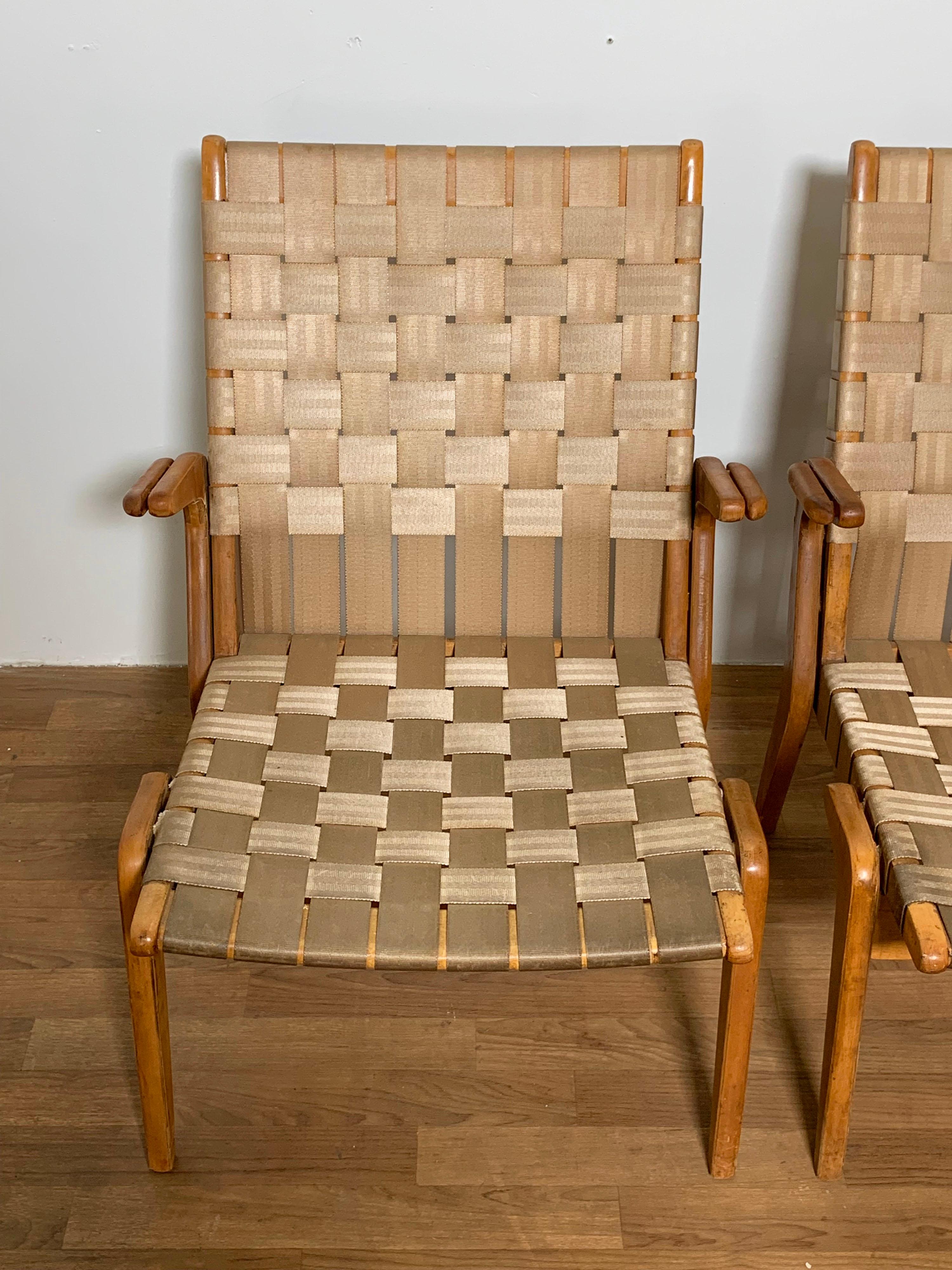 Pair of Klaus Grabe Style Lounge Chairs Circa 1950s 4