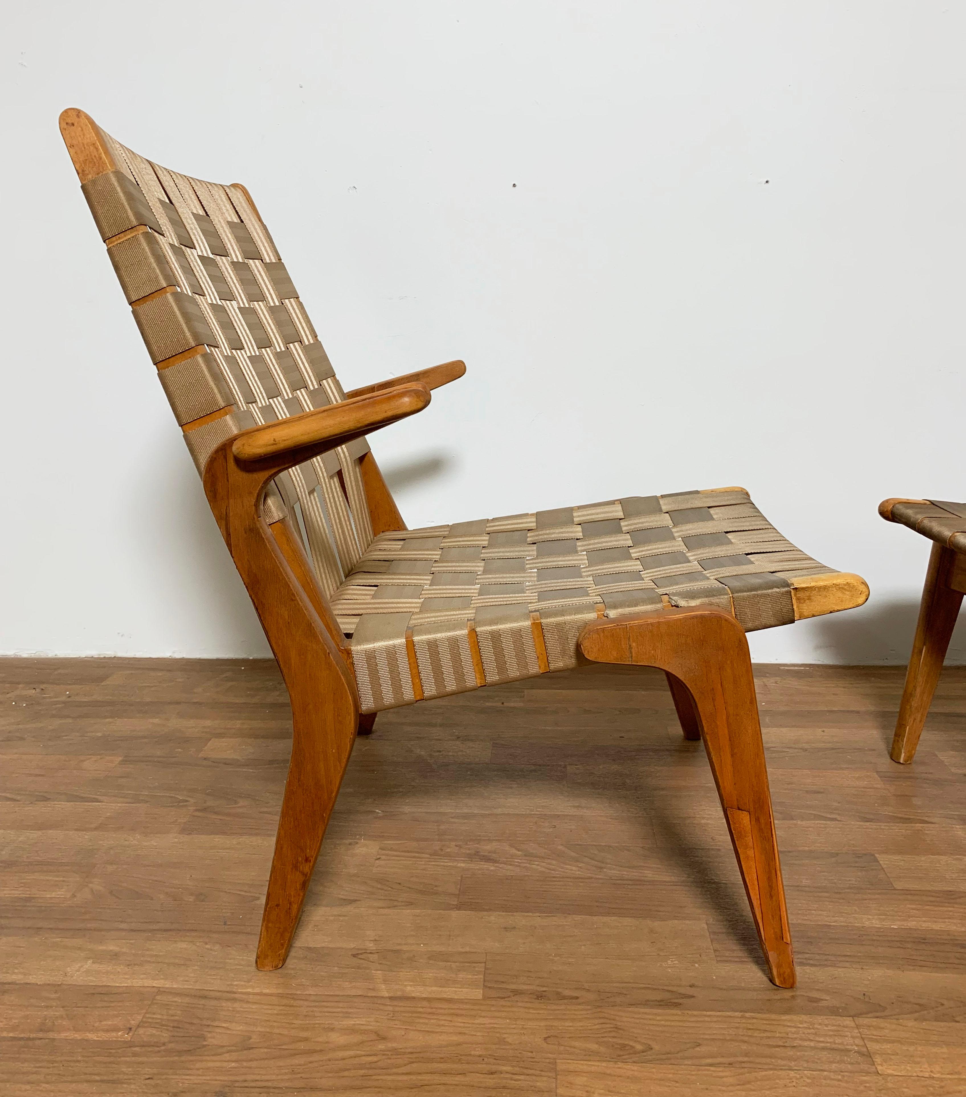 American Pair of Klaus Grabe Style Lounge Chairs Circa 1950s