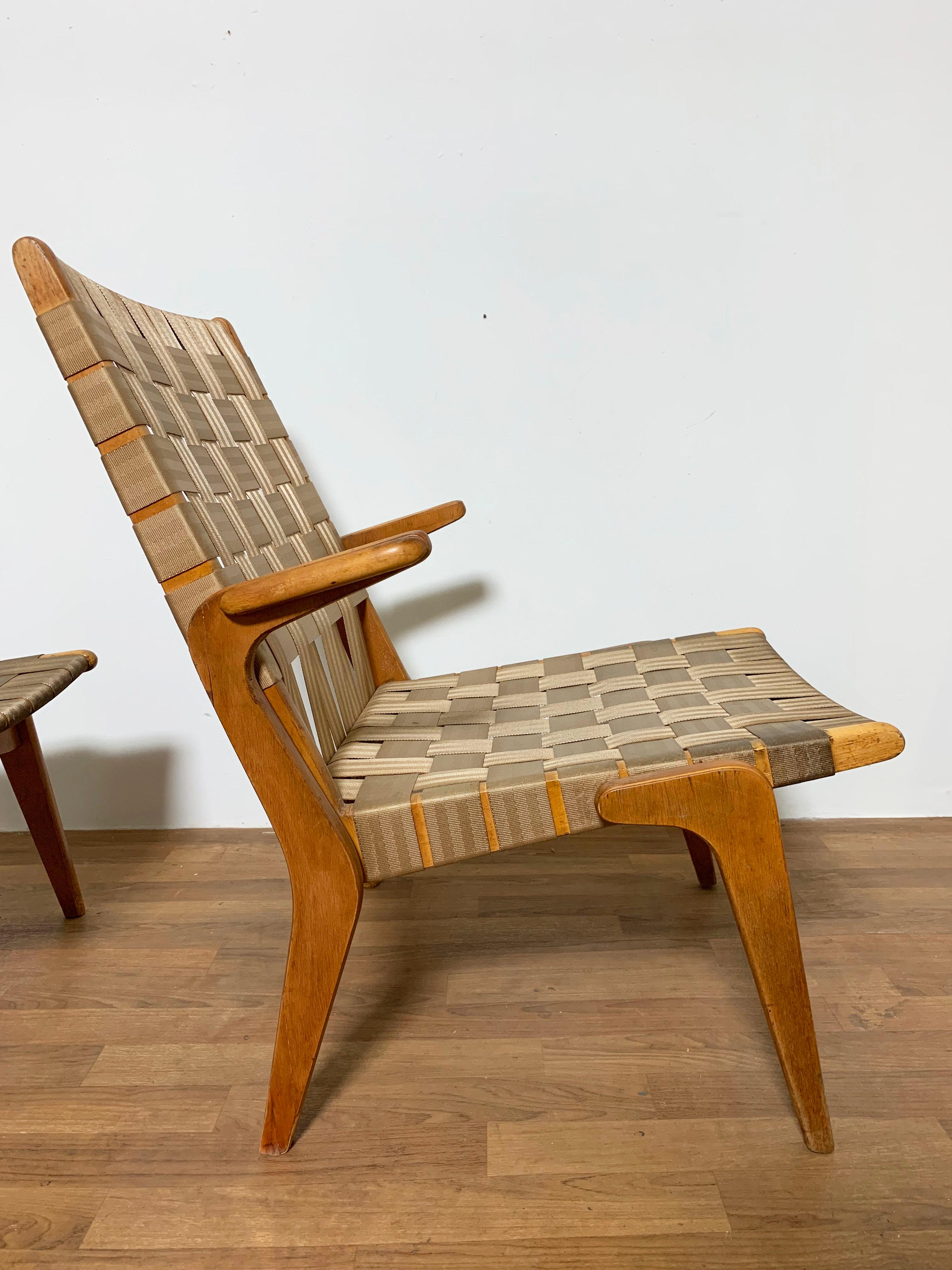 Pair of Klaus Grabe Style Lounge Chairs Circa 1950s 1