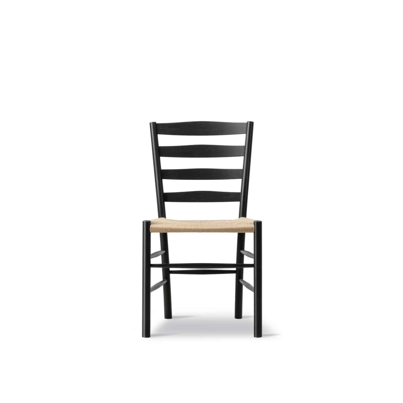 Pareja de sillas Klint-Roble lacado en negro/Cuerda de papel natural-para Fredericia Letón en venta