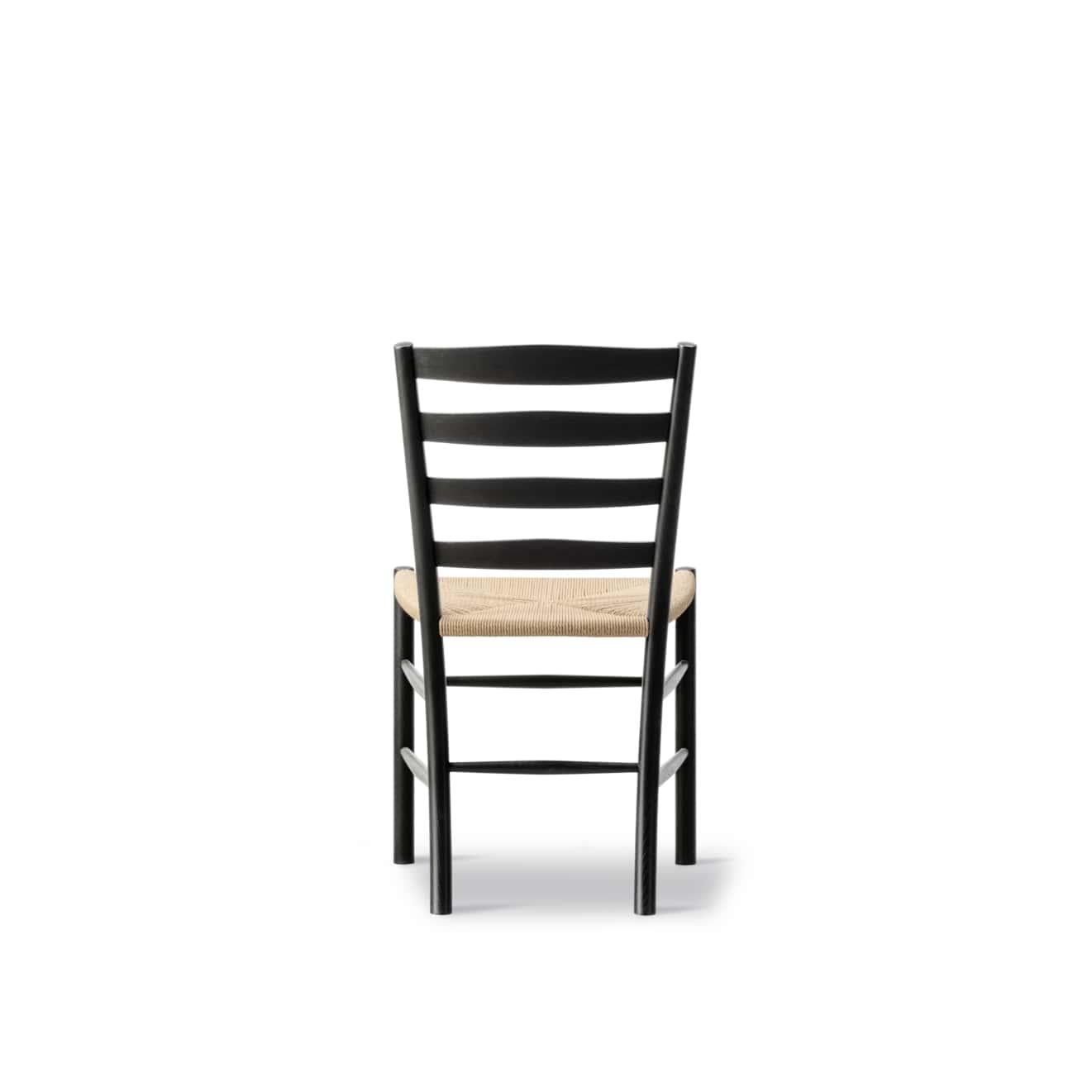Pareja de sillas Klint-Roble lacado en negro/Cuerda de papel natural-para Fredericia Lacado en venta