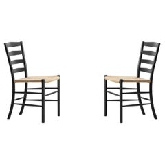 Pair of Klint Chairs-Black Lacquered Oak/Natural Paper Cord-for Fredericia