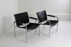 Pair of "Klinte" Leather Easy Chairs by Tord Björklund, 1980s