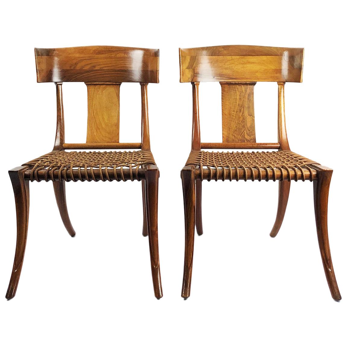 Pair of Klismos Chairs Attributed to Robsjohn-Gibbings