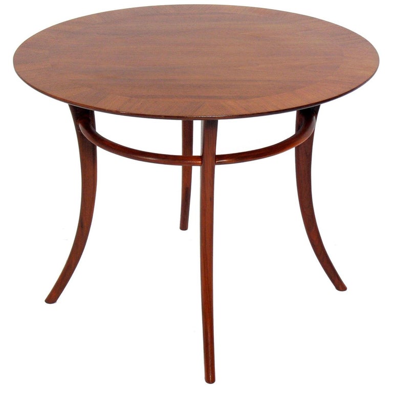 Klismos leg side tables, designed by T.H. Robsjohn-Gibbings for Widdicomb, American, circa 1950s.