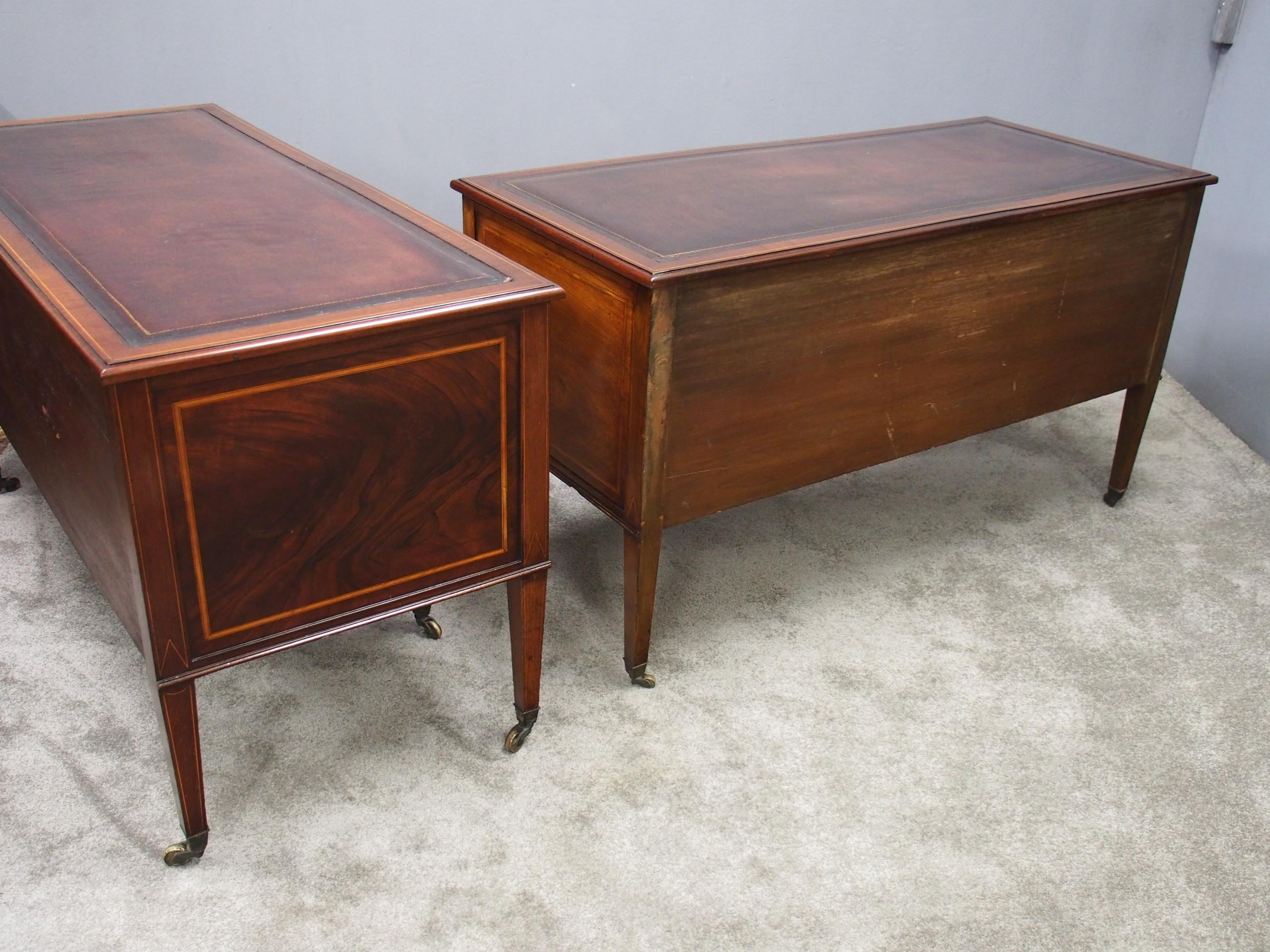Pair of Kneehole Desks by Maple and Co. For Sale 9