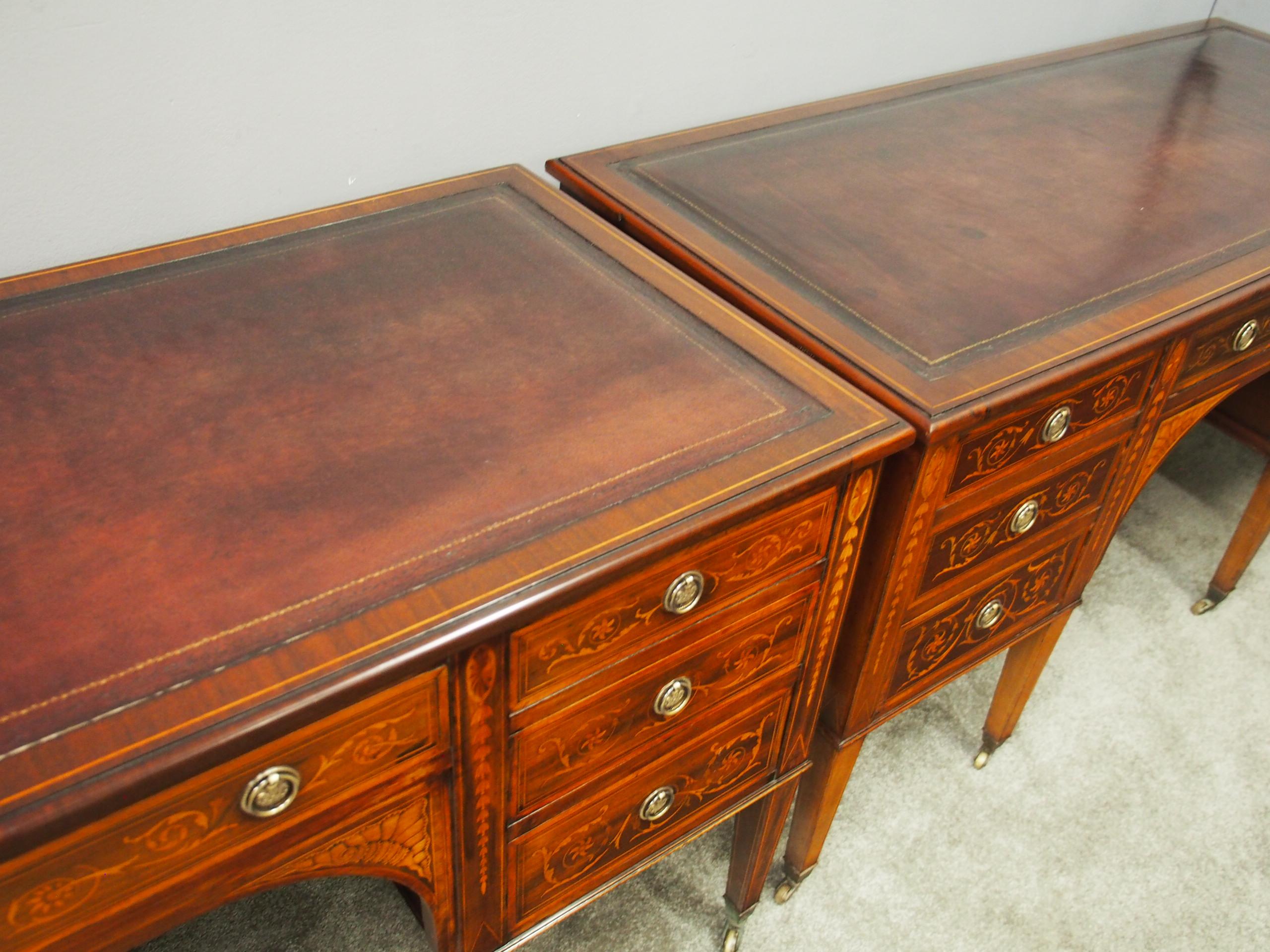 Mahogany Pair of Kneehole Desks by Maple and Co. For Sale