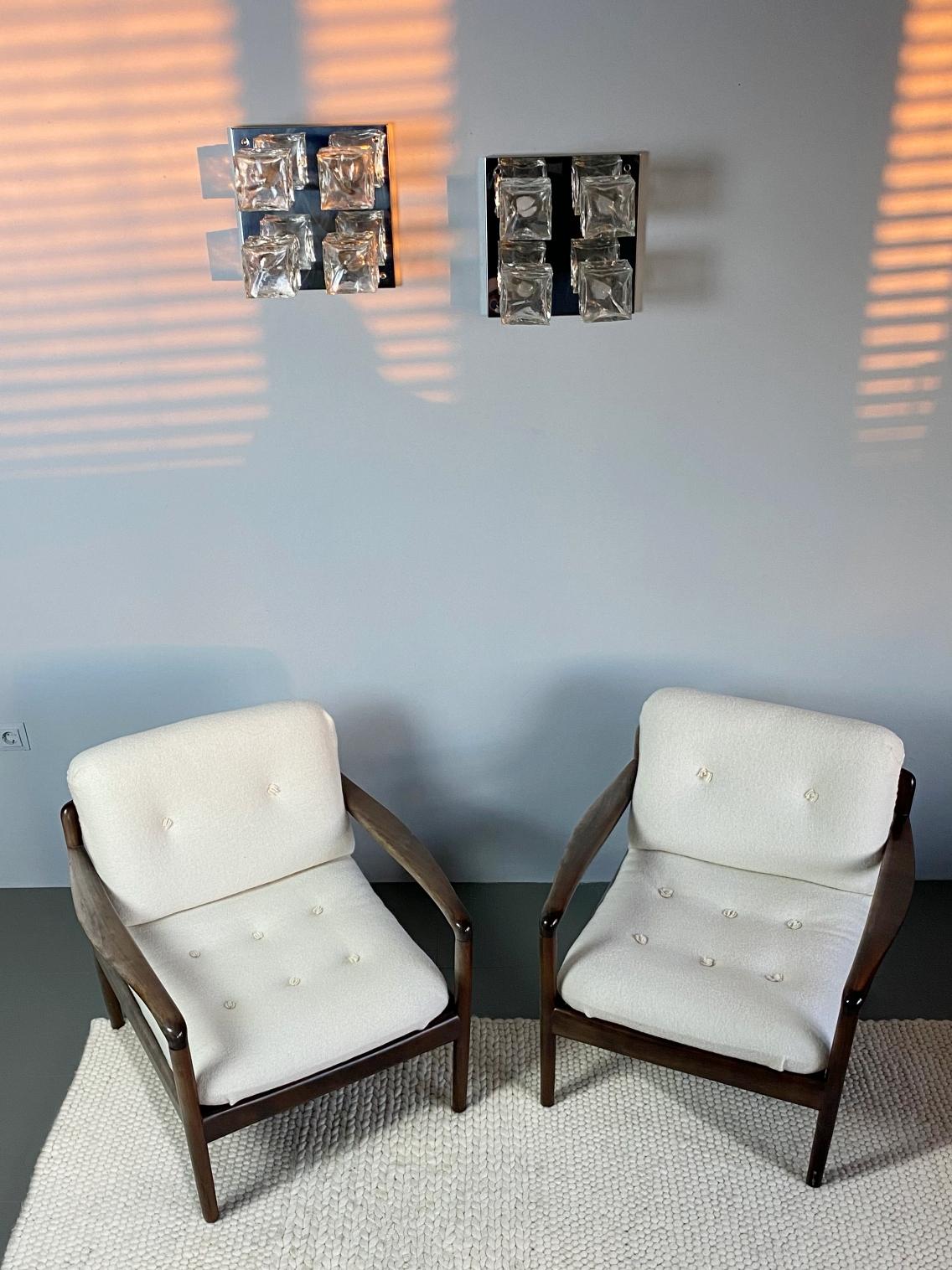 Knoll Midcentury Shearling Fabric Lounge Chairs, 1960er Jahre, Deutschland (Moderne der Mitte des Jahrhunderts) im Angebot