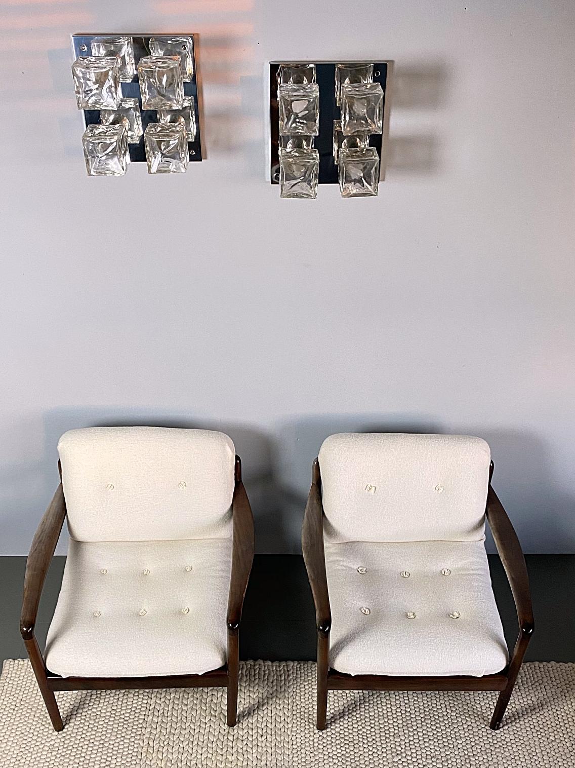 Knoll Midcentury Shearling Fabric Lounge Chairs, 1960er Jahre, Deutschland im Angebot 2