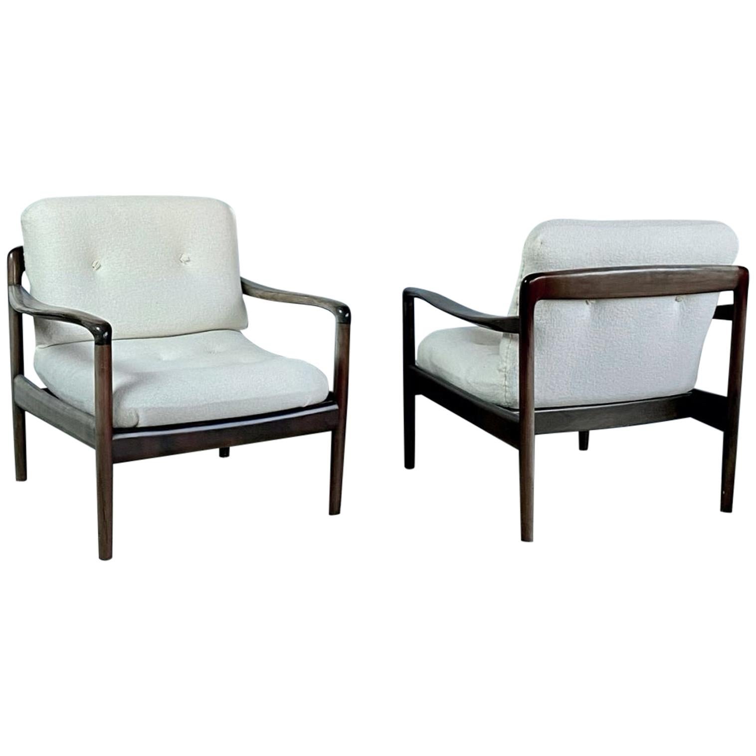 Knoll Midcentury Shearling Fabric Lounge Chairs, 1960er Jahre, Deutschland im Angebot