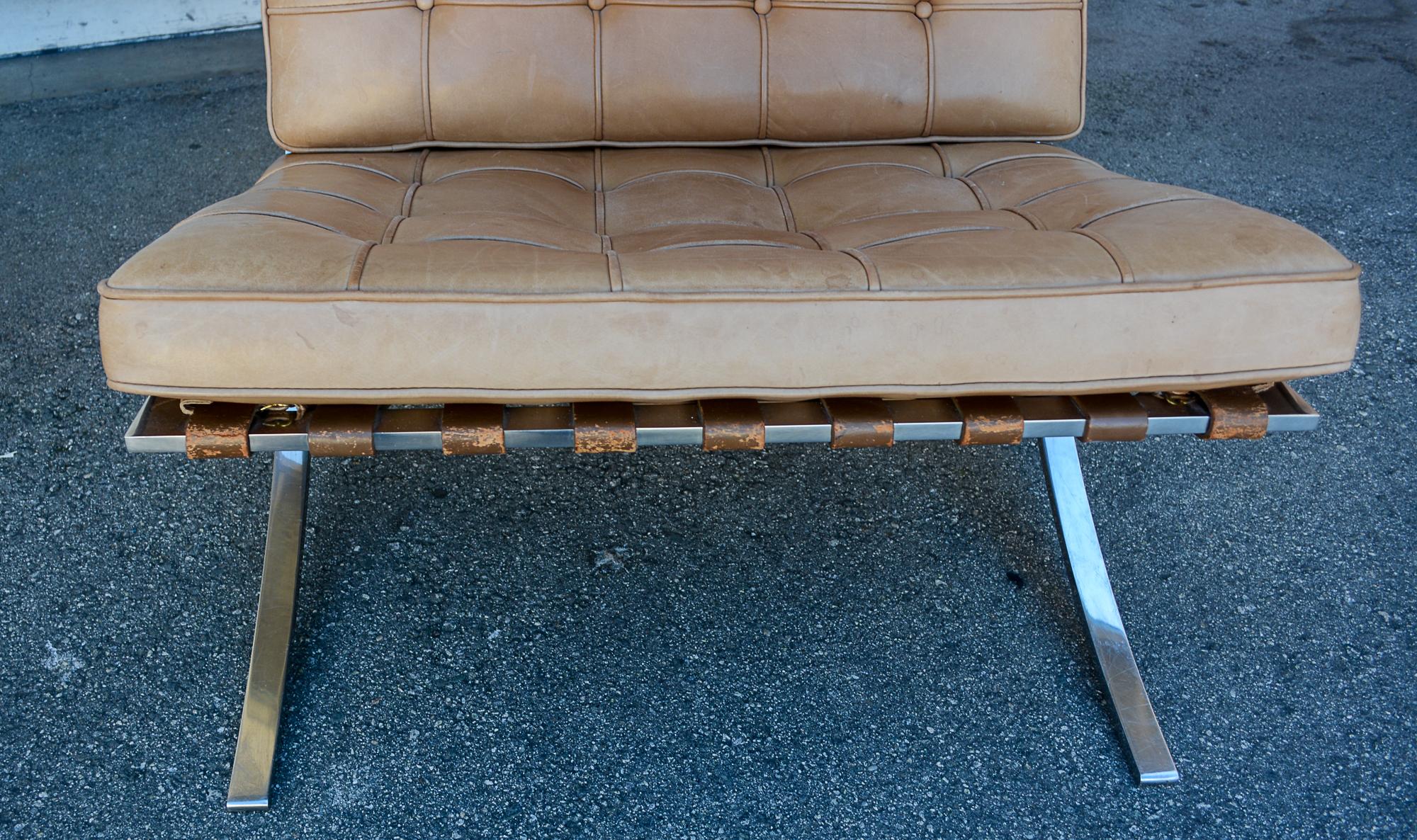 Pair of Knoll Barcelona Chairs by Mies Van Der Rohe For Sale 4