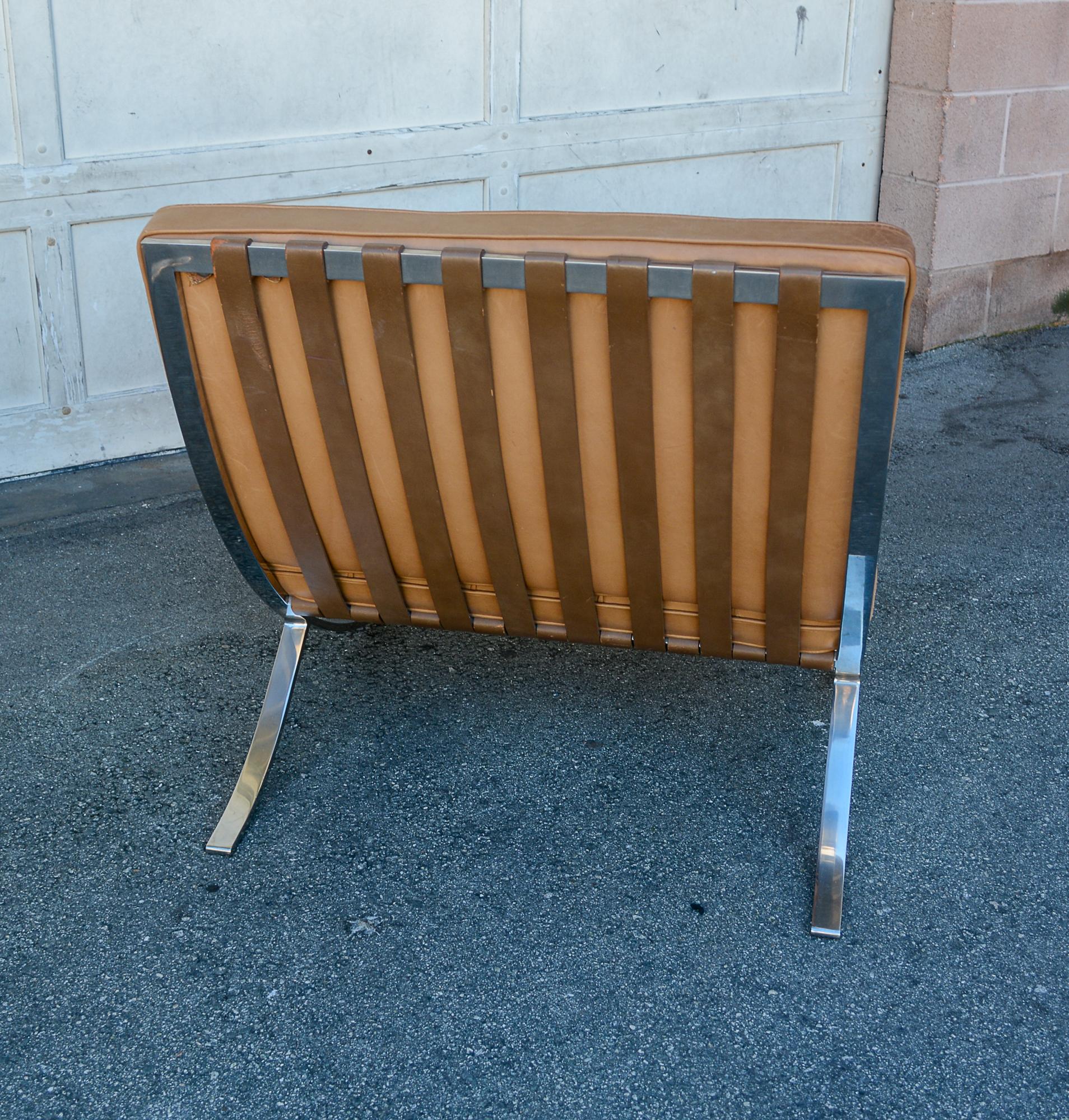 Pair of Knoll Barcelona Chairs by Mies Van Der Rohe For Sale 5