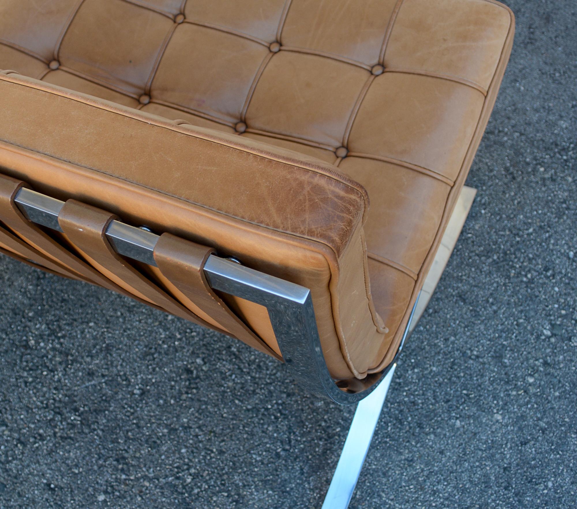 Pair of Knoll Barcelona Chairs by Mies Van Der Rohe For Sale 8