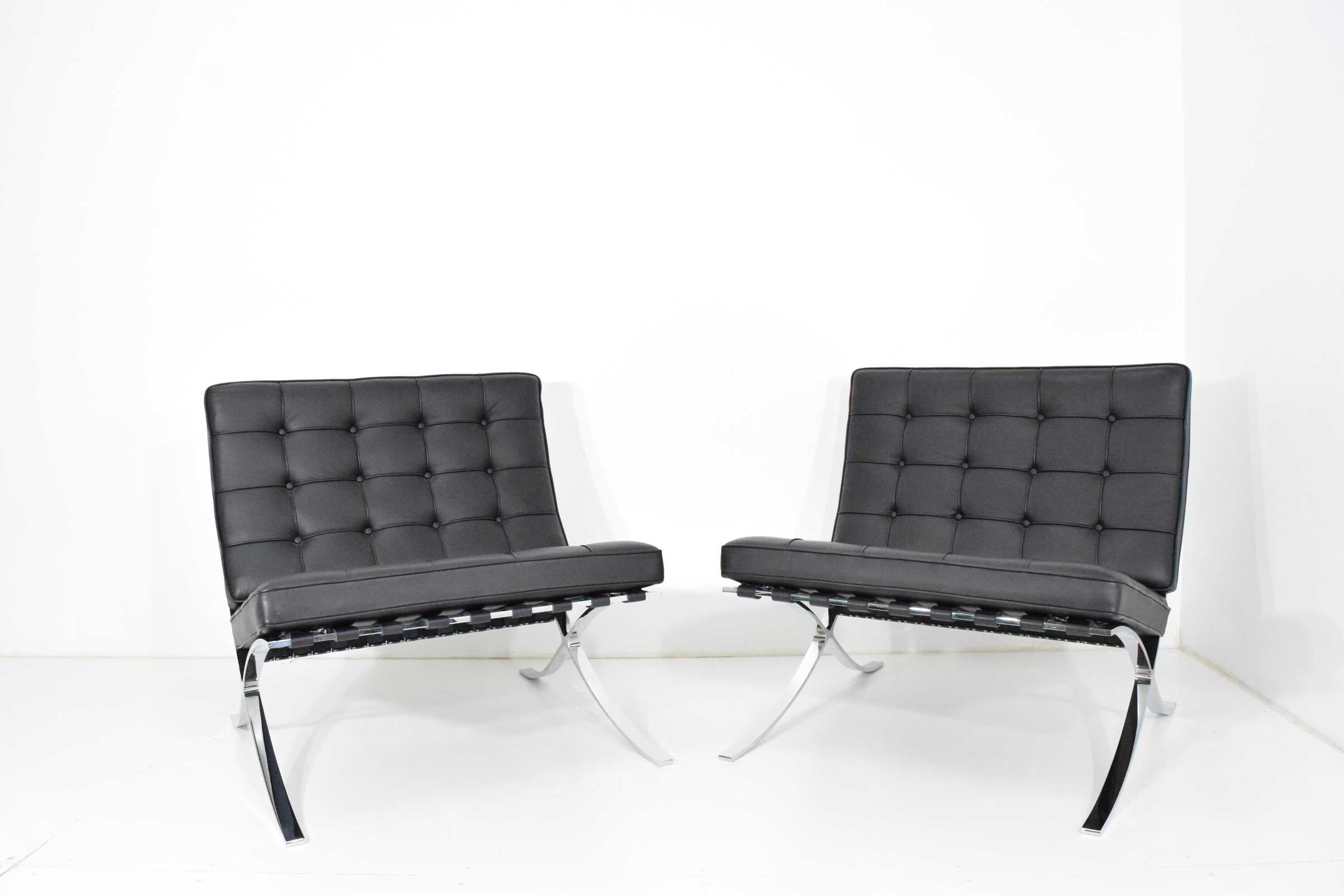 American Pair of Knoll Barcelona Chairs
